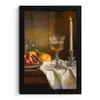 Fruit -  Stilleven - Wijn - Kaars fotolijst zwart zonder passe partout klein -3d
