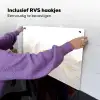 Marmerlook - Grijs - Goud - Chic - Marmer Inductie beschemer met haakjes klein -ky-ophangen-nl
