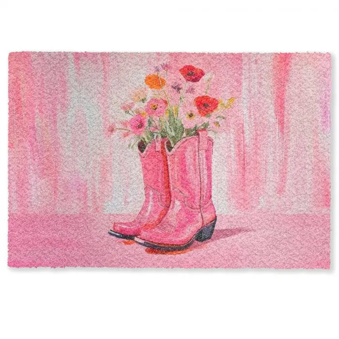 Roze - Bloemen - Cowboy Deurmat klein -zkaufland3d