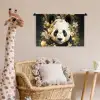 Panda - Pandabeer - Wilde dieren - Natuur - Bloemen Wandkleed katoen klein -wsfeer5_kind