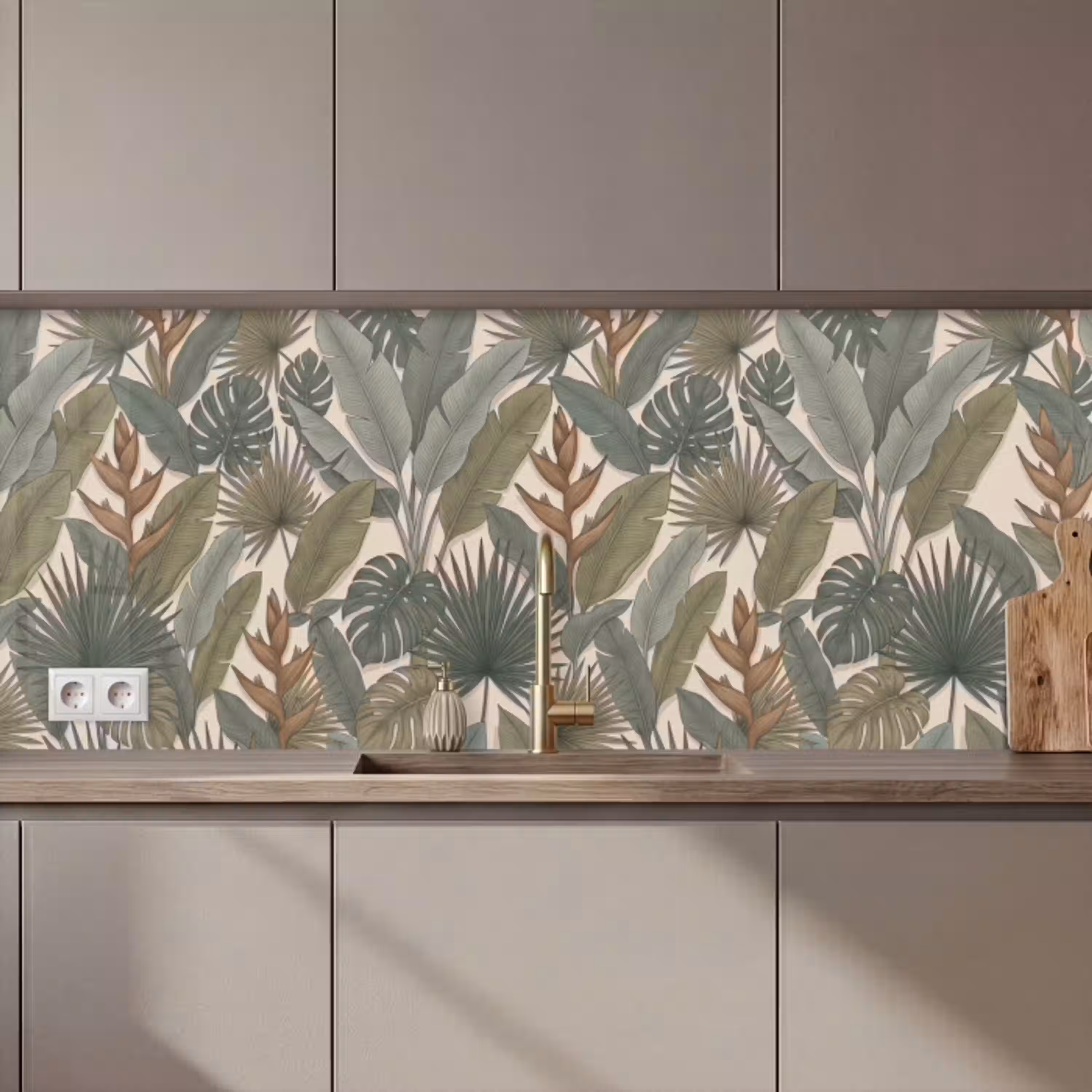 Planten - Tropisch - Natuur - Illustratie - Groen keuken achterwand 2 middel zz_3dshopping