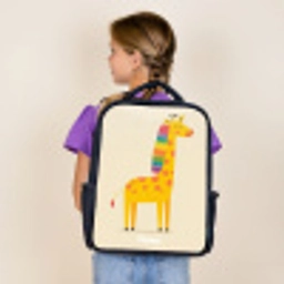 Giraffe - Dier - Kleurrijk Rugzak - Zwart middel -sfeer5