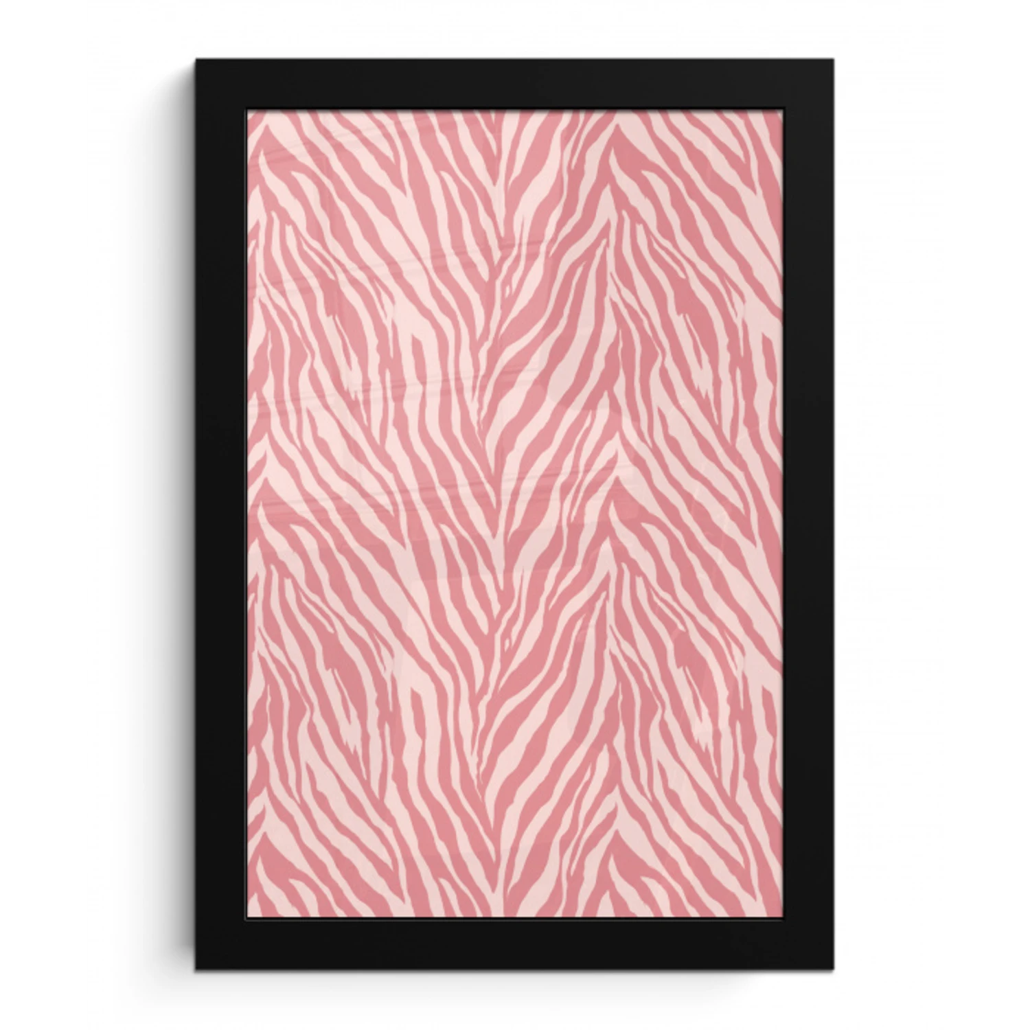 Zebra - Print - Roze fotolijst zwart zonder passe partout klein 224 -3d