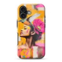 Vogel - Vrouw - Abstract - Bloem Toughcase MagSafe Apple iPhone 17 klein -3d