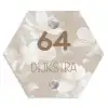 Beige bloemen - Modern Naambord Hexagon klein -3d