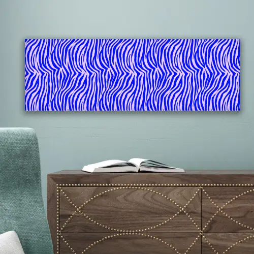 Zebra - Blauw - Paars - Pastel canvas 2cm klein 828 -sfeer4