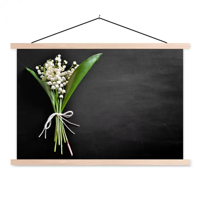 bloemen-5-1-1 textielposter latten blank klein -3d