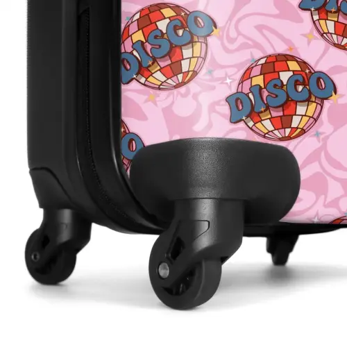 Retro discobal patroon roze NBS - Handbagage koffer - Kinderen Unisex middel -wiel