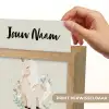 Beige - Eenhoorn - Minimalistisch - Bloemen Light Box met kabel (Kinderlampje) klein -USP_websiteprintNL