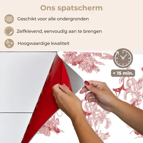 Chimpansee - Beplanting - Rood keuken achterwand spatscherm klein 900 -spatscherm_NL