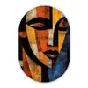 Abstract - Portret - Kleurvakken Wandcirkel Ovaal Glas middel -3d