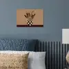 Minimalistisch - Vaas - Bloemen - Bruin poster papier klein -sfeer2