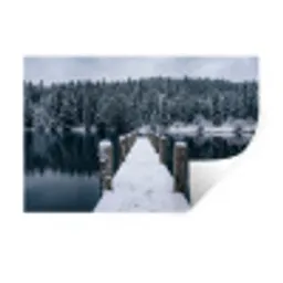 Steiger - Meer - Sneeuw - Bergen - Rustgevend Muursticker klein -3d