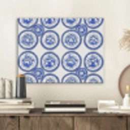 Cirkels - Bloemen - Blauw PET vilt klein 837 -sfeer1