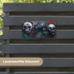 Schedels - Graffiti - Abstract tuinposter los doek klein -sfeer3