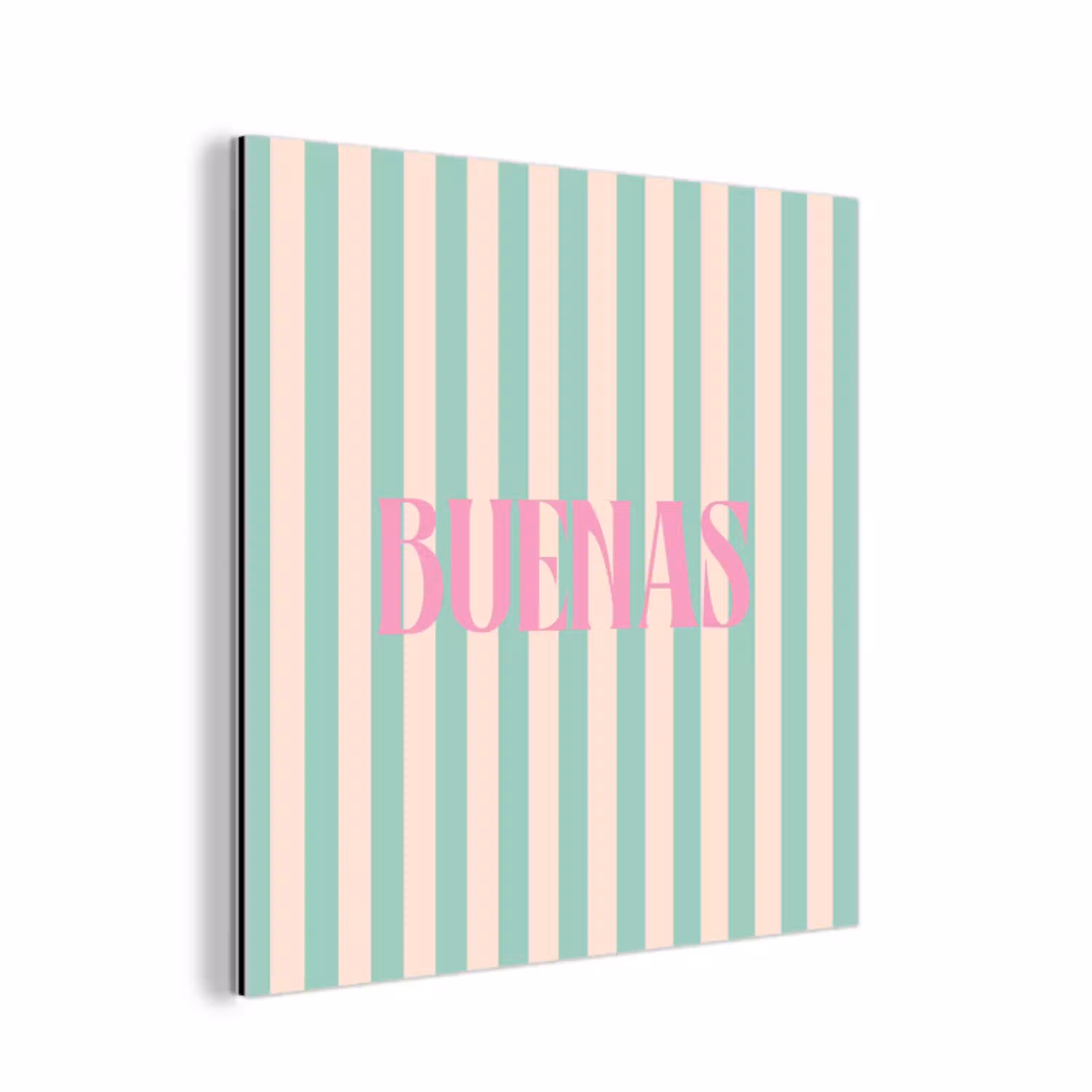 Roze - Groen - Strepen - Buenas aluminium wit klein -3d