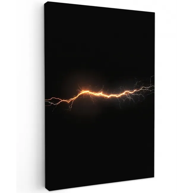 Gaming - Oranje - Bliksemflits - Licht Tuinposter op houten frame 2 cm dik middel -3d