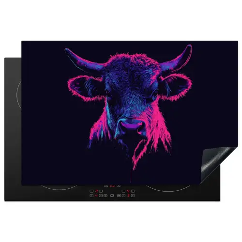 Stier - Neon - Zwart - Kleur Inductie beschermer vinyl 3mm klein -3d