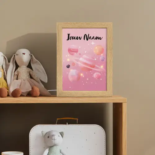 Planeten - Roze - Sterren Light Box met kabel (Kinderlampje) klein -sfeer2_kind