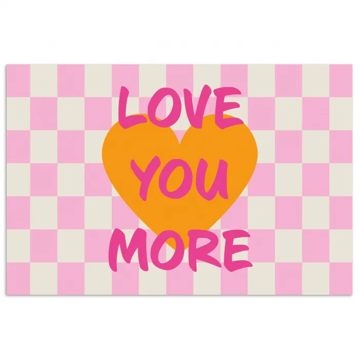 Valentijn - Love - Roze - Oranje poster papier klein -3d