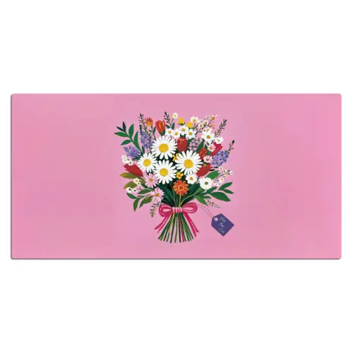 Bloemen - Quote - Kaartje - Kleurrijk Muismat XXL klein -3d_leeg