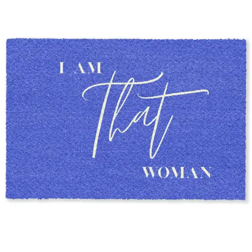 Blauw - I am that woman - Sierlijk - Minimalistisch Deurmat klein -zkaufland3d