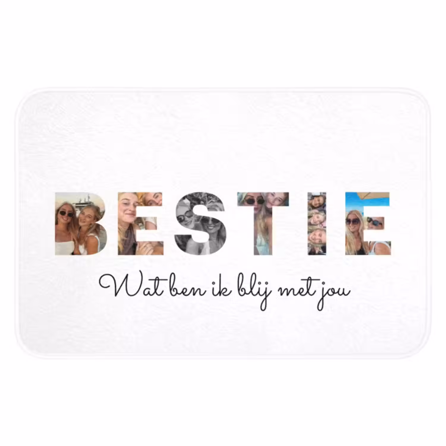 Gepersonaliseerde badmat - Bestie - Lettercollage