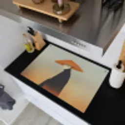 Minimalistisch - Silhouet - Oranje Inductie beschemer met haakjes klein -sfeer1