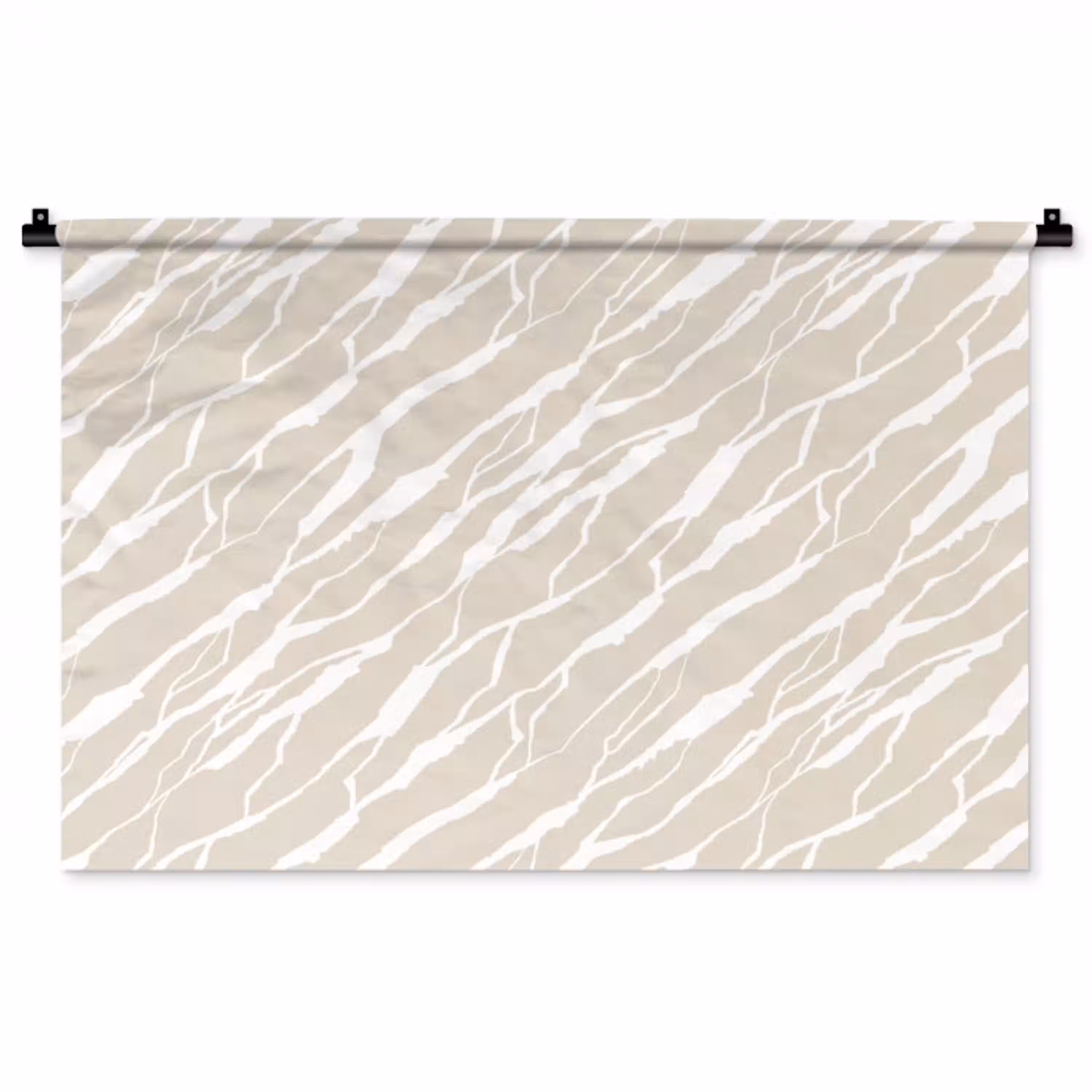 Beige - Wit - Patroon - Structuur Wandkleed katoen middel 269 -zz3d