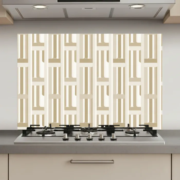 Modern - Geometrisch - Beige keuken achterwand spatscherm klein 900 -3d_website