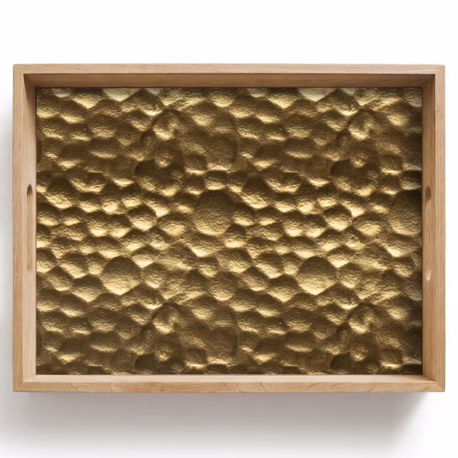 Tablett - Gehämmert – Relief – Struktur – Bronzegold