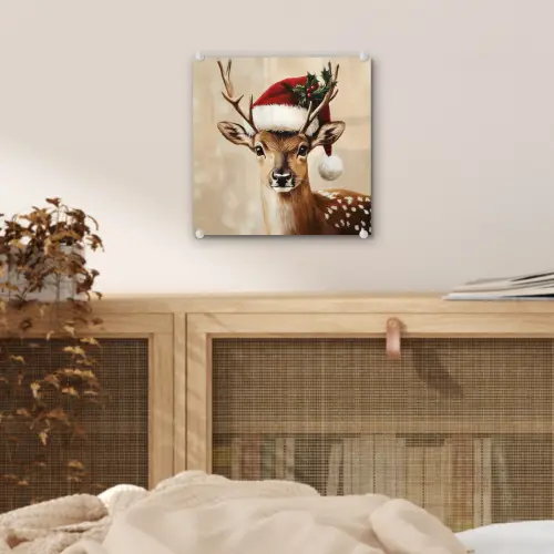 Kerst - Hert - Gewei - Rood plexiglas 5mm klein -sfeer4