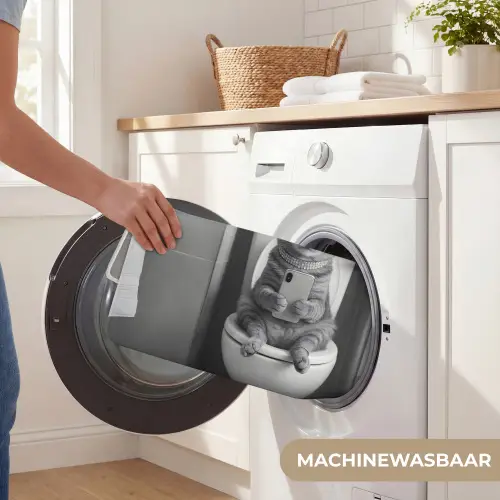 Kat - Telefoon - Toilet - Zwart - Wit WCmat klein -USP_WasbaarNL