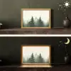Sparren - Bomen - Groen - Beige Light Box met kabel (Tafellamp) klein -sfeer3