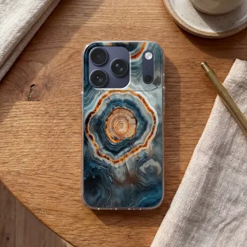 Cirkel - Ringen - Steen - Tinten Telefoonhoesje iPhone 17 Pro klein -sfeer1