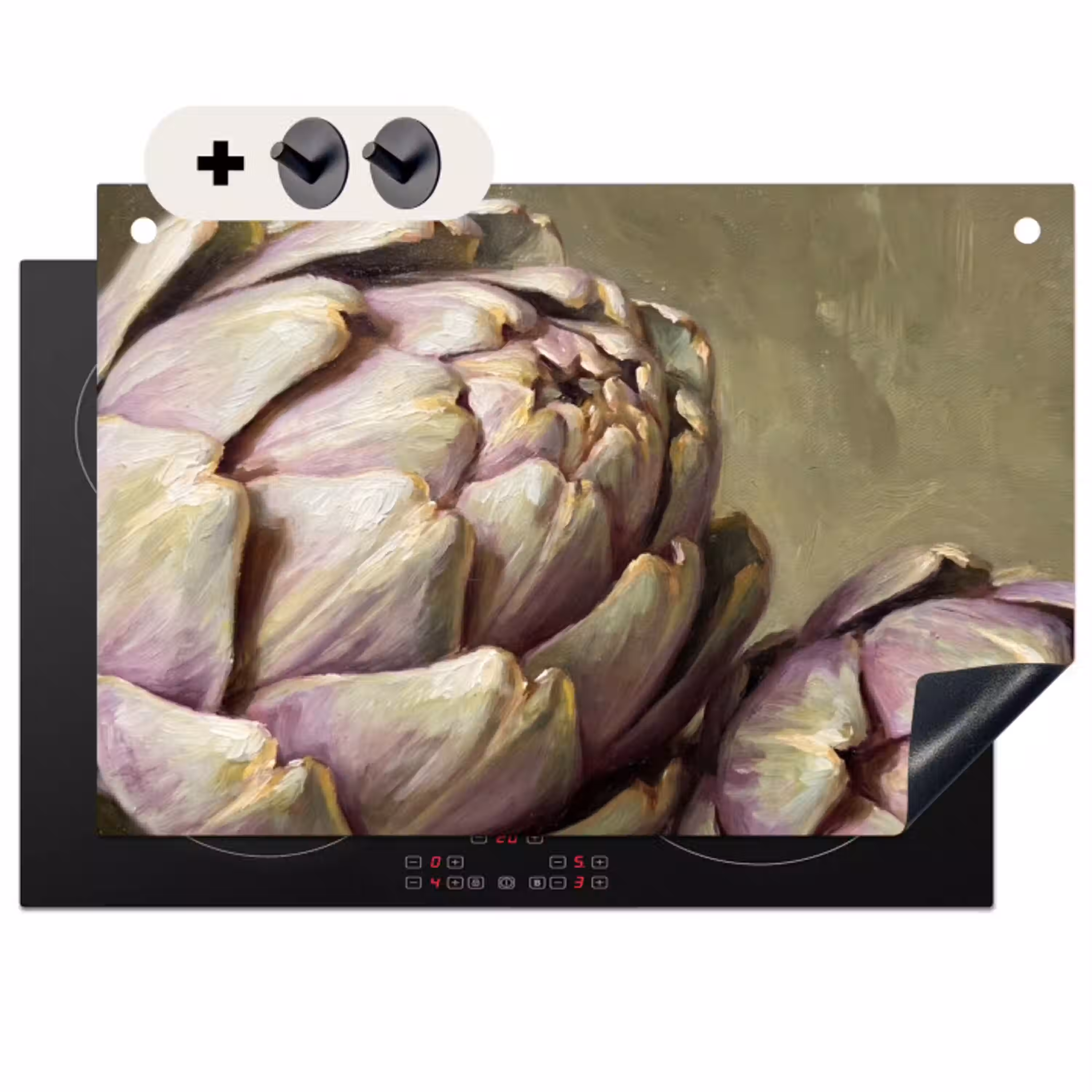 Groente - Stilleven - Schilderij Inductie beschemer met haakjes klein -3d