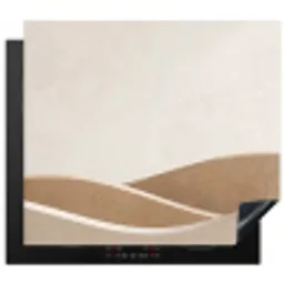 Abstract - Golven - Modern - Beige Inductie beschermer vinyl 3mm middel -3d