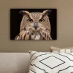 Oehoe - Uil - Portret - Bruin canvas 2cm klein -sfeer3
