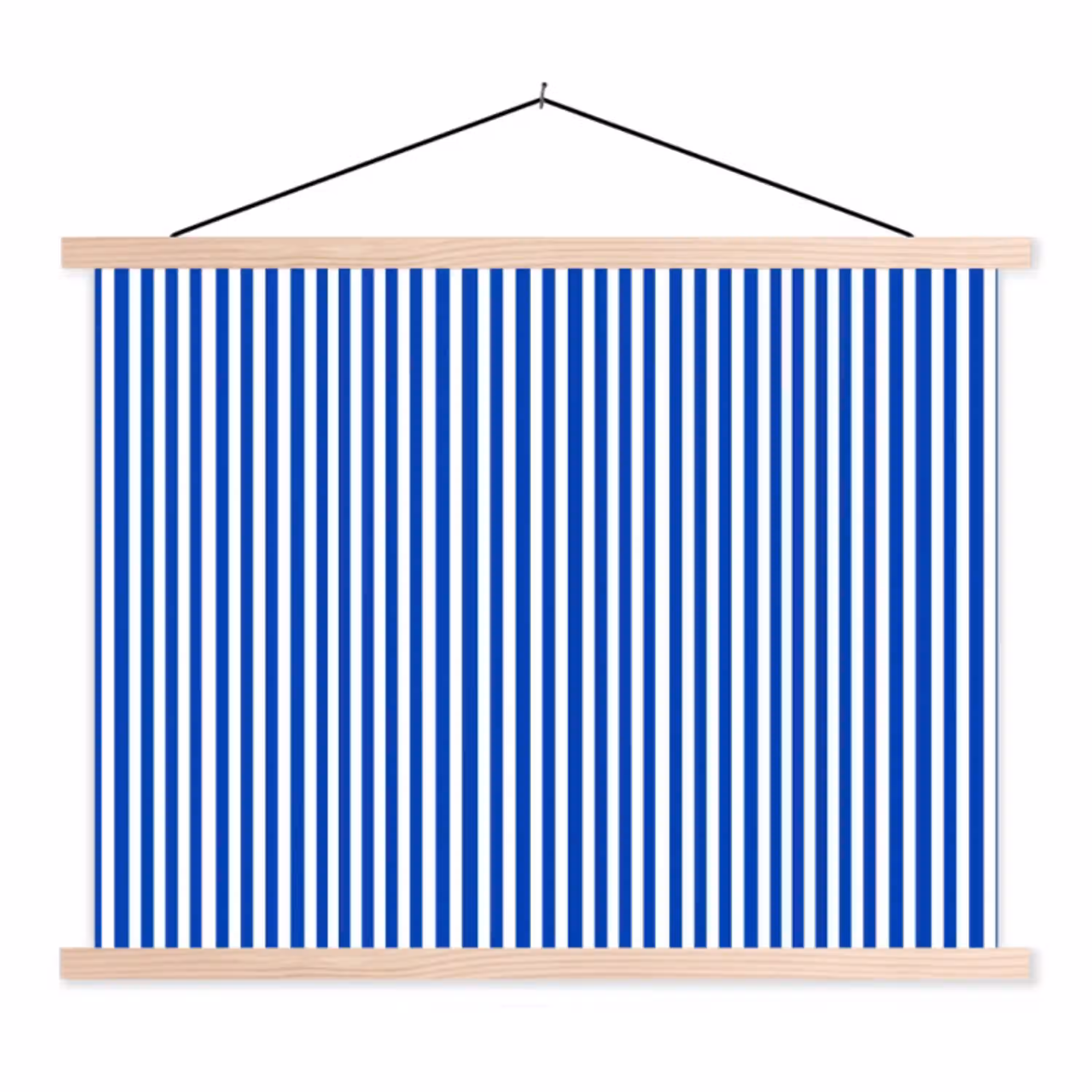 Klassiek - Strepen - Blauw textielposter latten blank klein 122 -3d