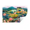 Heuvellandschap - Fantasierijk - Kleurcontrasten Muursticker klein -3d