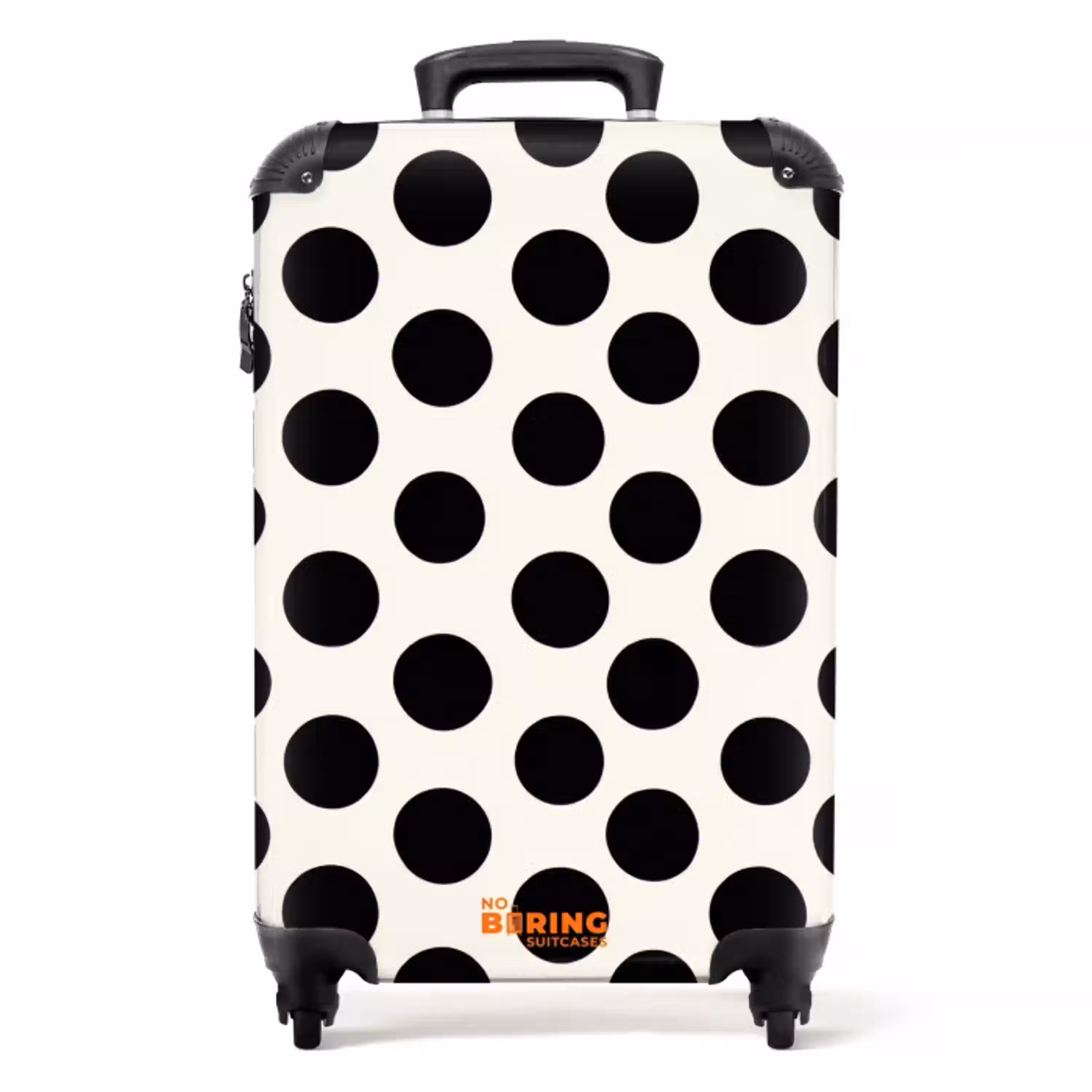 Klassiek - Stippen - Zwart NBS - Handbagage koffer - Volwassenen Unisex middel -productfoto_recht