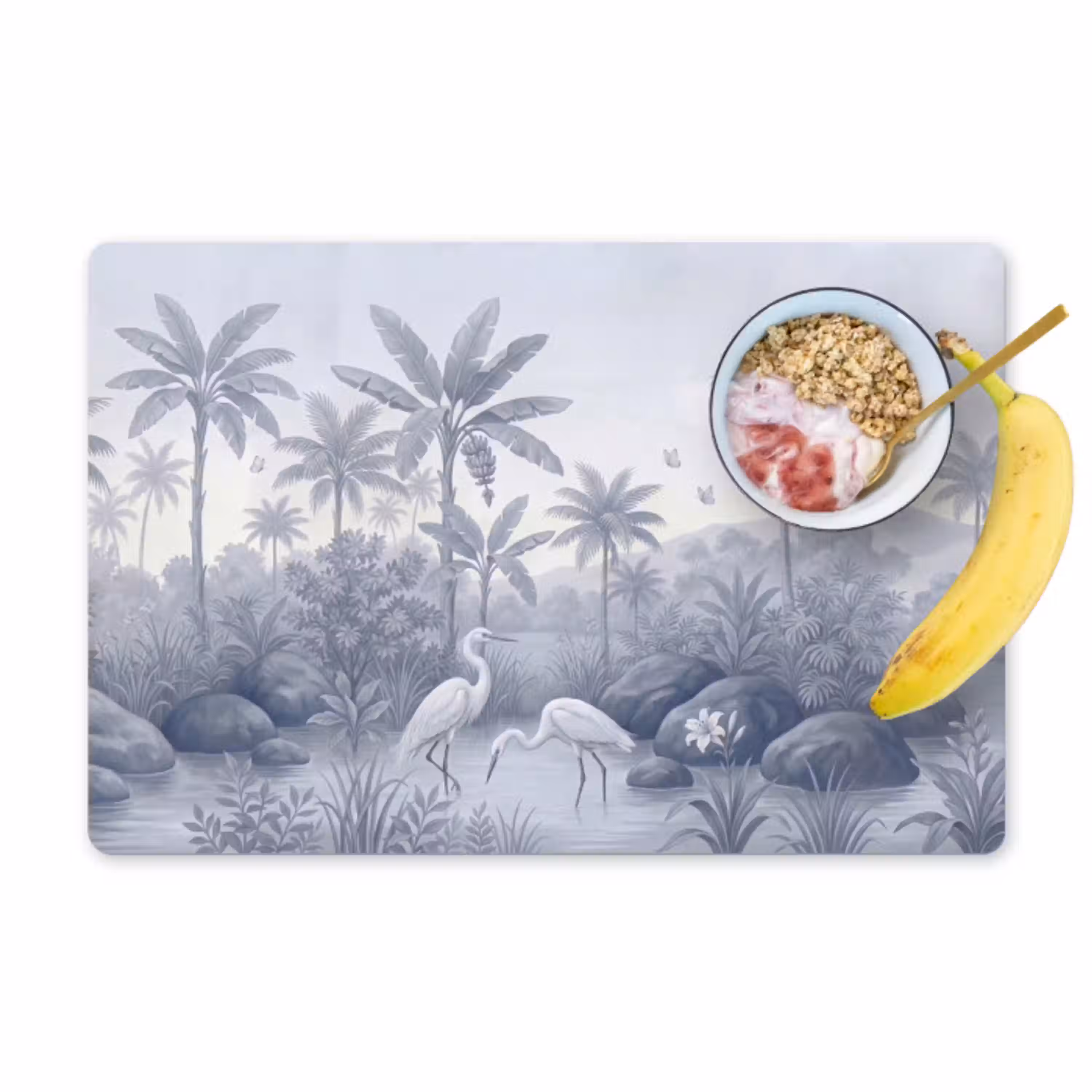 Vogel - Water - Tropisch - Natuur - Blauw Placemat vinyl groot -zzzproduct_Kitchenyeah-website