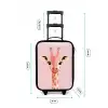 Giraffe - Wimpers - Minimalistisch - Roze Kinderkoffer - Zwart klein -productfoto_formaten