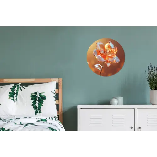 Glazen - Bloem - Zonlicht Wandcirkel aluminium klein -slaapkamer