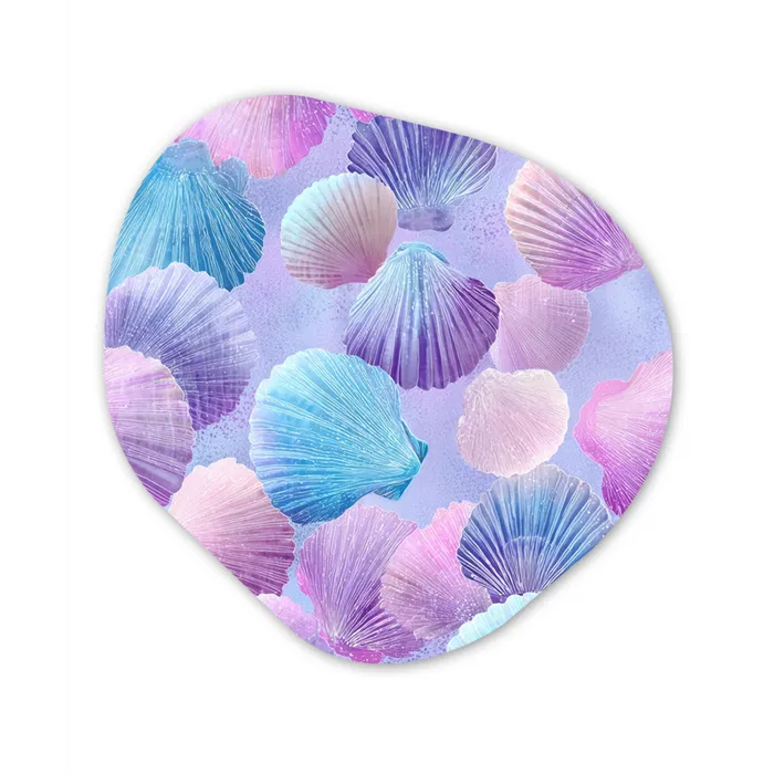 Schelpen - Paars - Blauw - Patroon Wandcirkel Organisch Forex 3mm klein -3d