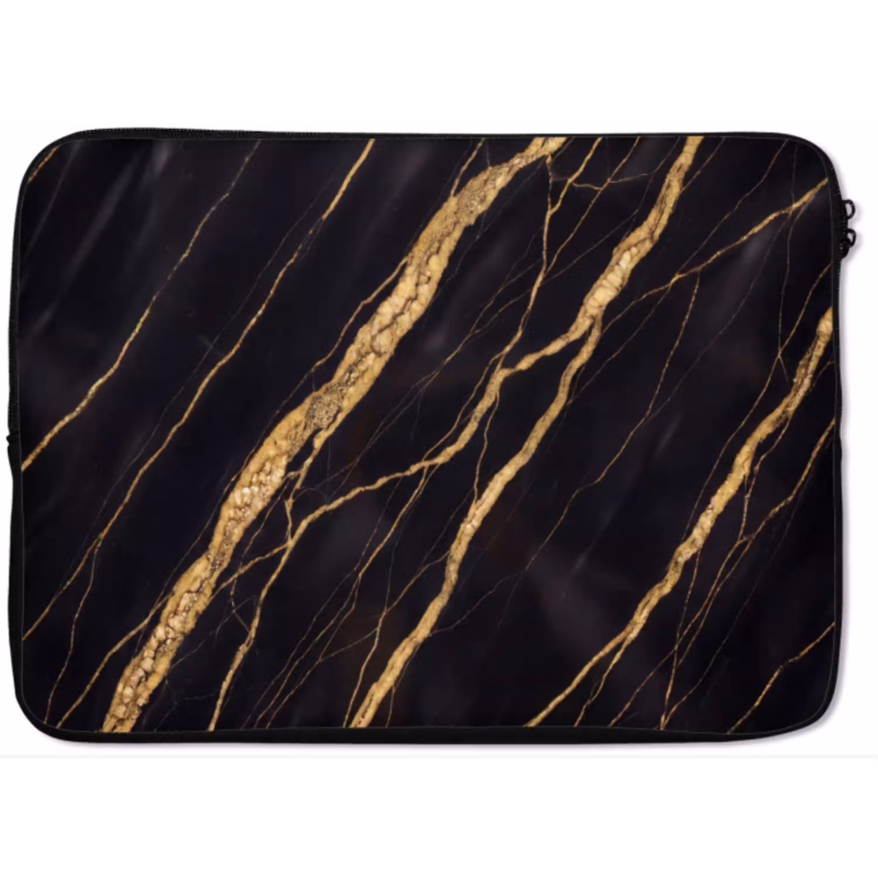 Marmer - Goud - Textuur - Abstract - Zwart laptophoes neopreen klein -zkaufland3dotto