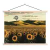 Zonnebloem - Veld - Windmolen textielposter latten blank klein -3d