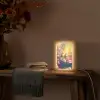 Vogels - Bloemen - Roze Light Box met kabel (Tafellamp) klein -sfeer4