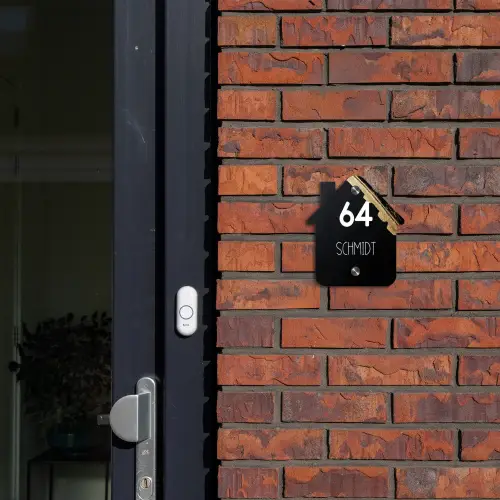 Gouden hoek - Modern Naambord Huisje klein -sfeer2