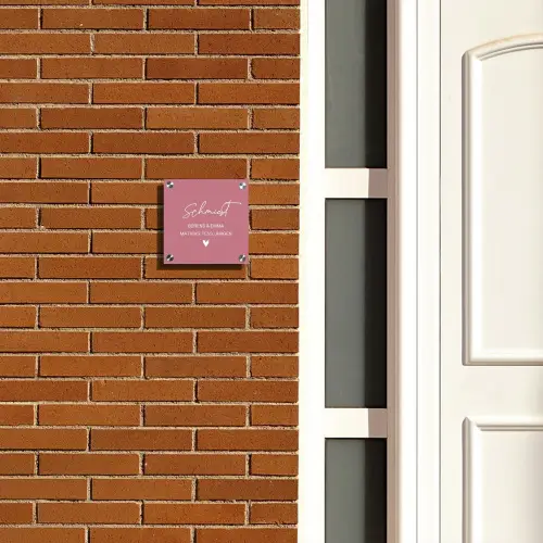 Oudroze - Sierlijk Naambord Vierkant klein -sfeer3-XS